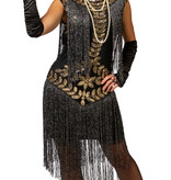 Charleston jurk Zwart met lange Franjes Isabella