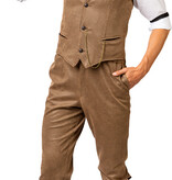 Roaring 20's Gilet Beige Geruit