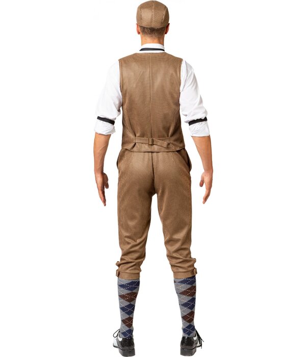 Roaring 20's Gilet Beige Geruit