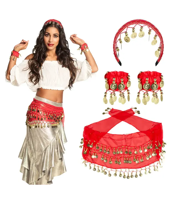 1001 nacht set - hoofdband, armbanden en ceintuur