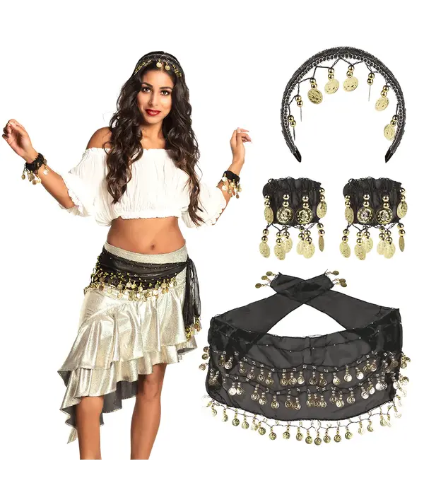 1001 nacht set - hoofdband, armbanden en ceintuur