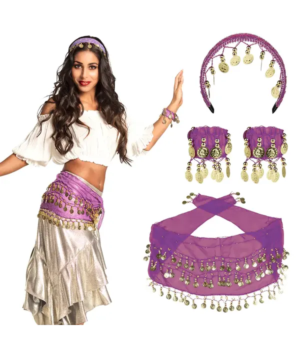 1001 nacht set - hoofdband, armbanden en ceintuur