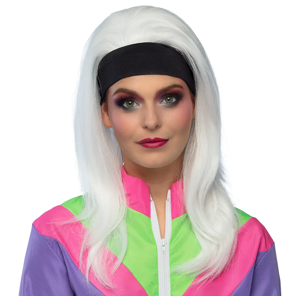 Pruik Retro Babe met Zwarte Hoofdband afbeelding