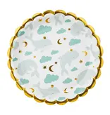 Bordjes Walvissen Lichtblauw/Goud 18cm (6st)