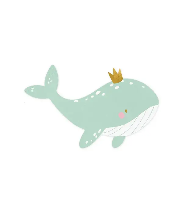 Servetten Walvis met kroontje (20st)