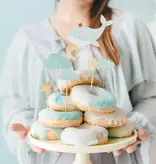 Cupcake Toppers Walvis Blauw/Goud (7st)