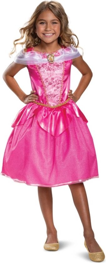 Smiffys - Disney Sleeping Beauty Aurora Deluxe Kostuum Jurk Kinderen - Kids tm 4 jaar - Roze