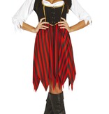 Piratenjurk Dames Zwart-Rood Malley