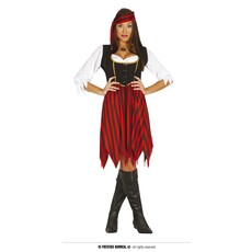 Piratenjurk Dames Zwart-Rood Malley