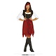 Piratenjurk Dames Zwart-Rood Malley
