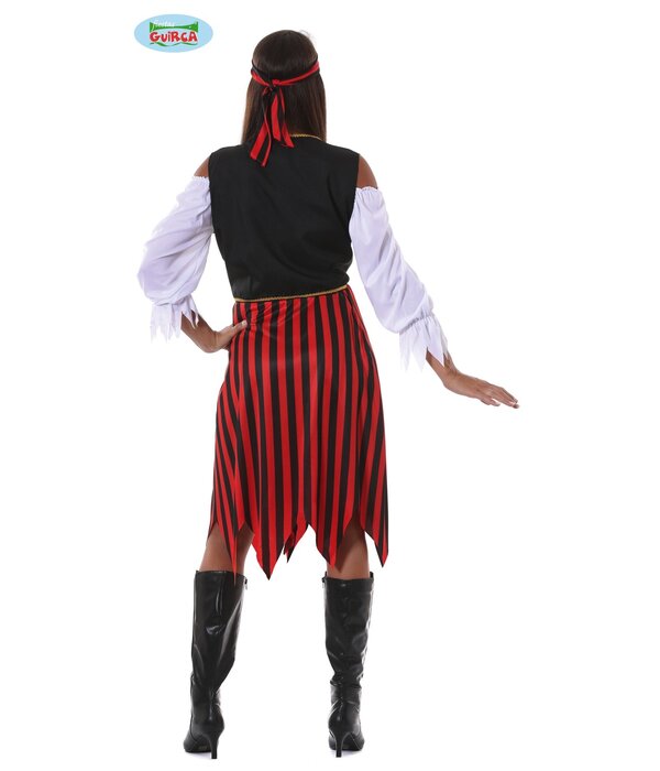 Piratenjurk Dames Zwart-Rood Malley