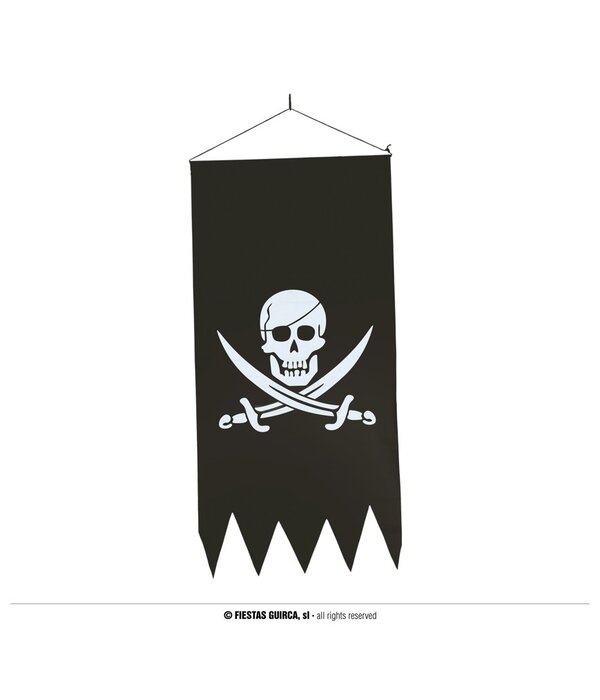 Piraten Banner Schedel & Zwaarden (40x80cm)