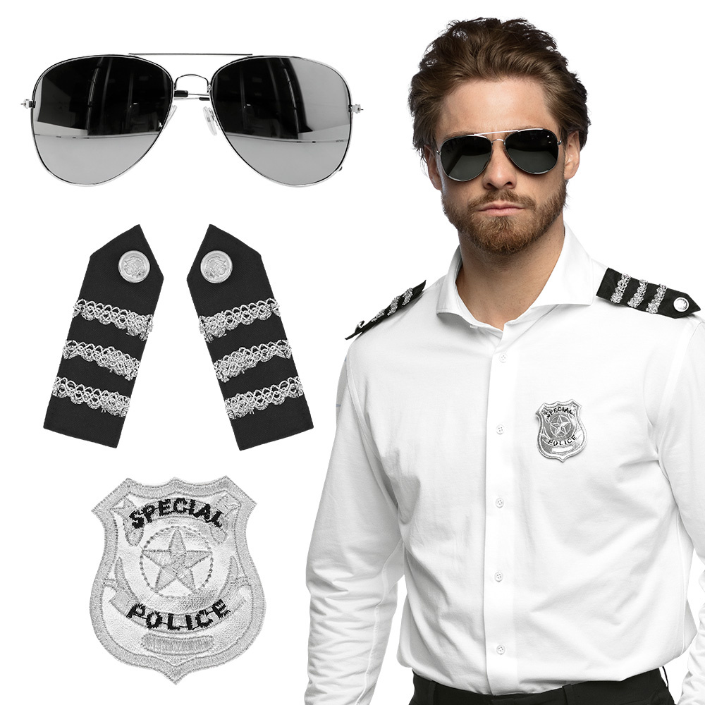 Politieagent Accessoires Set 3-delig afbeelding