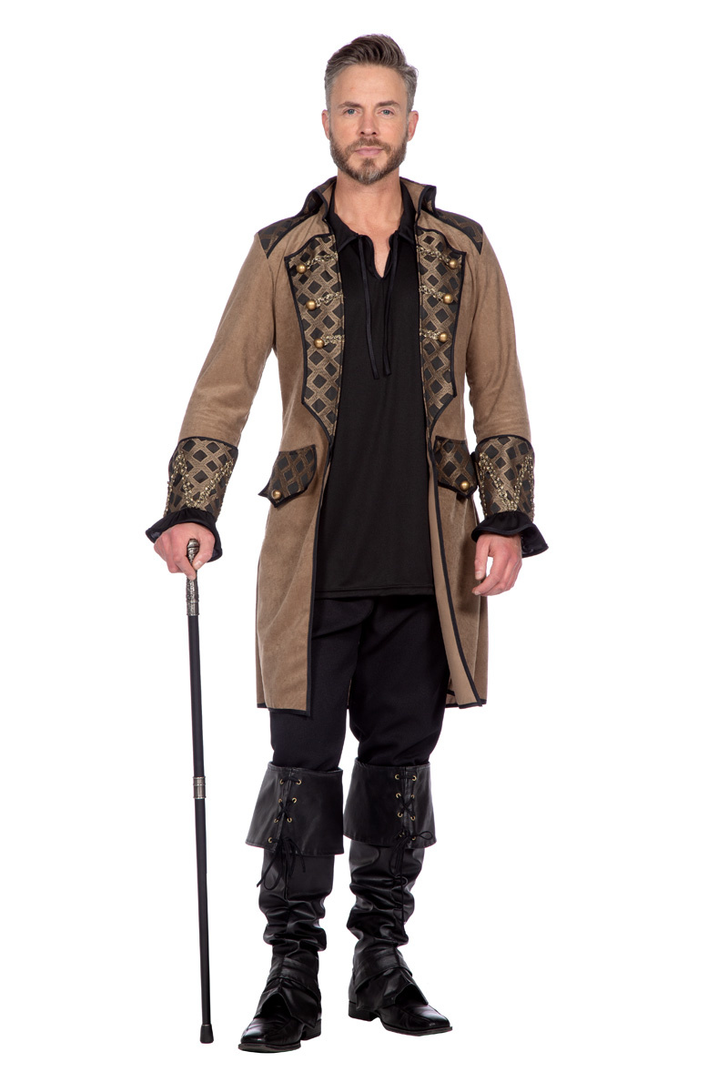 Wilbers - Piraat & Viking Kostuum - Piraat Veroveraar Van De 7 Seas Man - bruin - Small - Carnavalskleding - Verkleedkleding