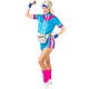 Retro Miss sportfit Outfit Kort Blauw