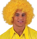 Pruik Afro geel
