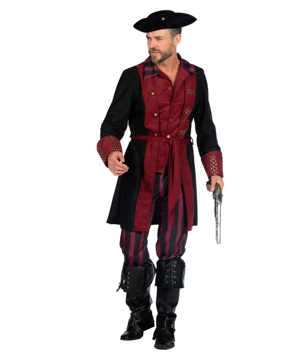 Piraat Kostuum Heren Burgundy Premium
