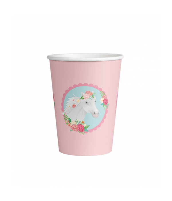 Feestbekers Paard Roze Dreams (8st)