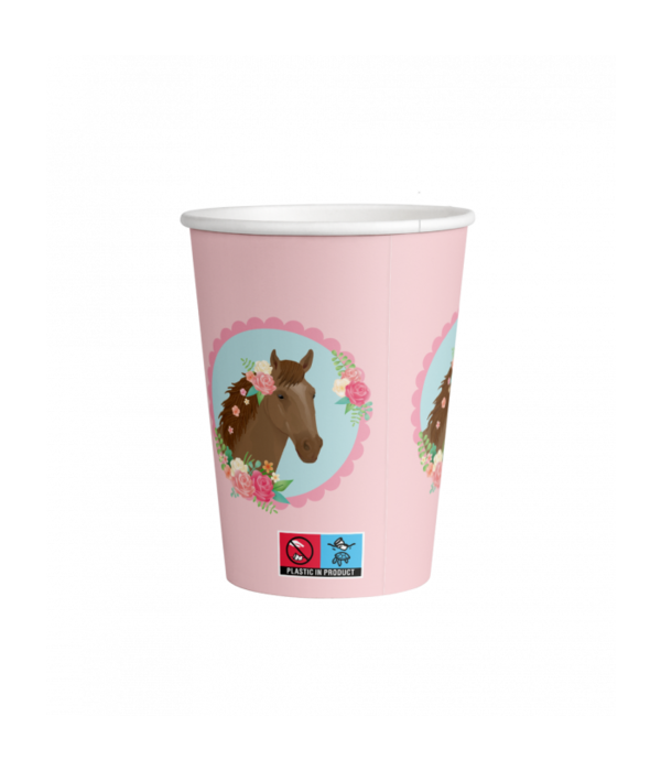 Feestbekers Paard Roze Dreams (8st)