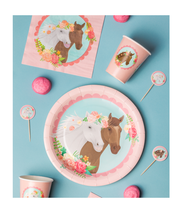 Feestborden Paarden Roze Dreams (8st)
