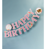 Letterslinger Happy Birthday Paarden Roze