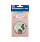 Party Uitnodigingskaarten Paarden Dreams Roze (6st)