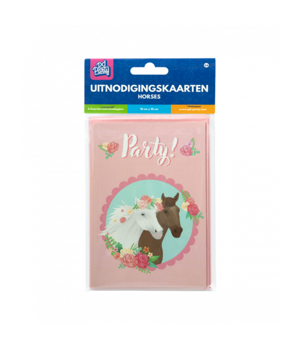 Party Uitnodigingskaarten Paarden Dreams Roze (6st)