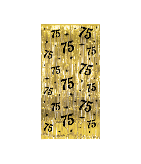 Classy Feestgordijn 75 Jaar Goud