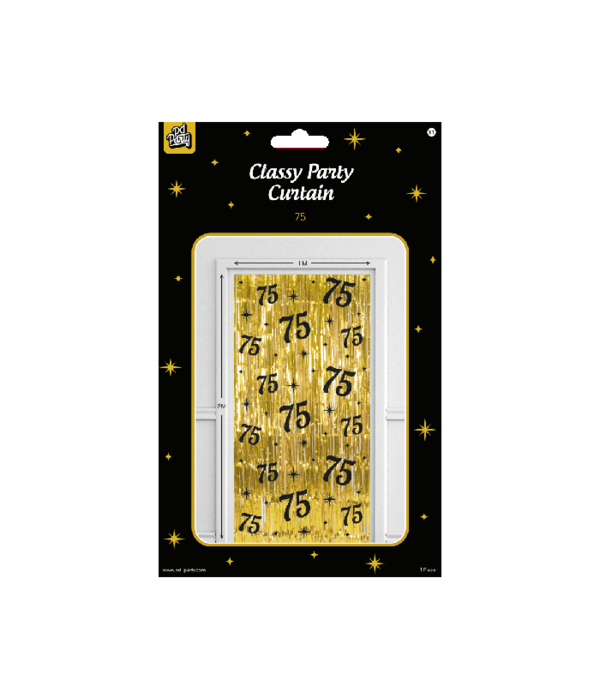 Classy Feestgordijn 75 Jaar Goud