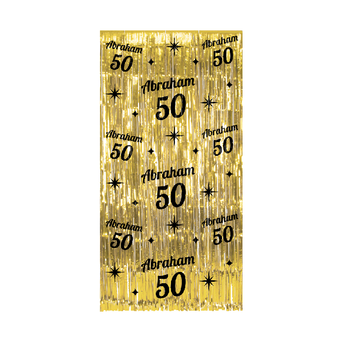 Classy Feestgordijn Abraham 50 Goud afbeelding