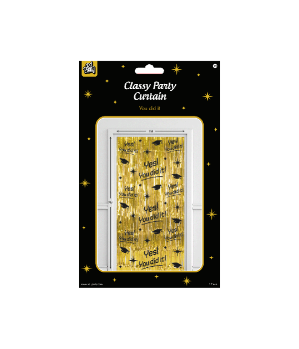 Classy Feestgordijn Yes You Did It Goud