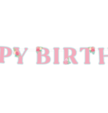 Letterslinger Happy Birthday Paarden Roze