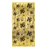 Classy Feestgordijn Goud 16 Jaar