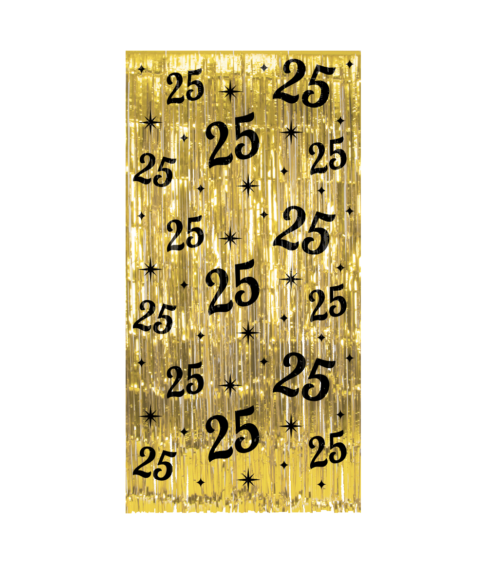 Classy Feestgordijn 25 Jaar Goud afbeelding