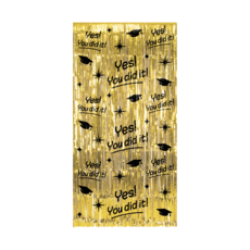 Classy Feestgordijn Yes You Did It Goud