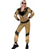 Disco Trainingspak 80's Reflecterend Goud Unisex