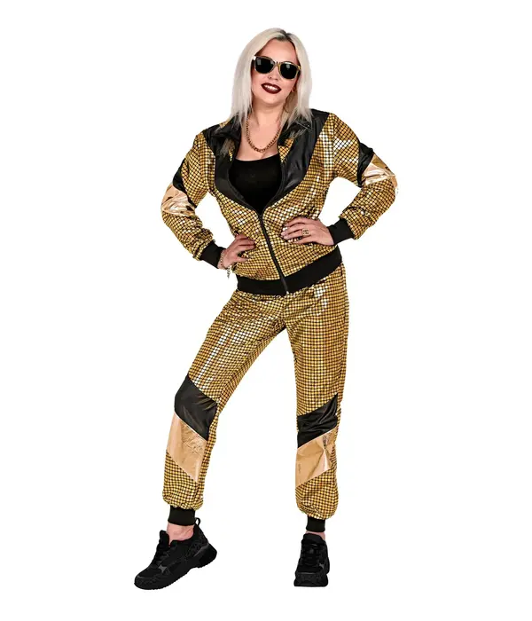 Disco Trainingspak 80's Reflecterend Goud Unisex