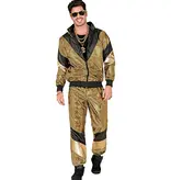 Disco Trainingspak 80's Reflecterend Goud Unisex