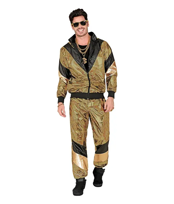 Disco Trainingspak 80's Reflecterend Goud Unisex