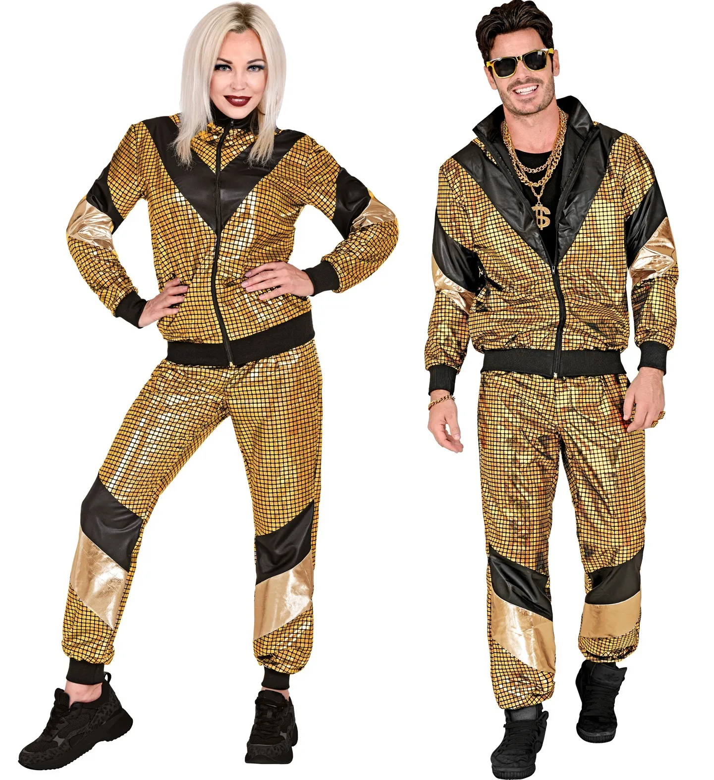 Disco Trainingspak 80&apos;s Reflecterend Goud Unisex afbeelding