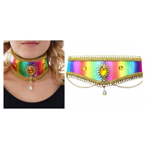 Crazy Rainbow Cabaret Choker