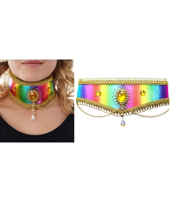 Crazy Rainbow Cabaret Choker