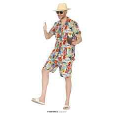Hawaii Kostuum Multikleur Papagaai Heren