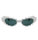 Rock & Roll Bril Wit met Zwarte Stippen