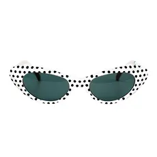 Rock & Roll Bril Wit met Zwarte Stippen