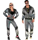 Disco Trainingspak Reflecterend Zilver Unisex