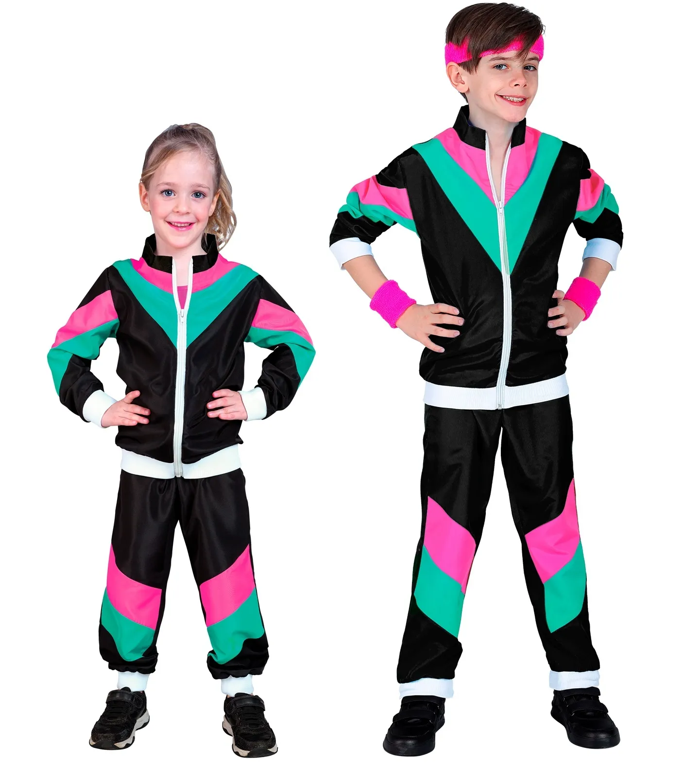 Zwart 80 s Disco Trainingspak Kind Feestbazaar