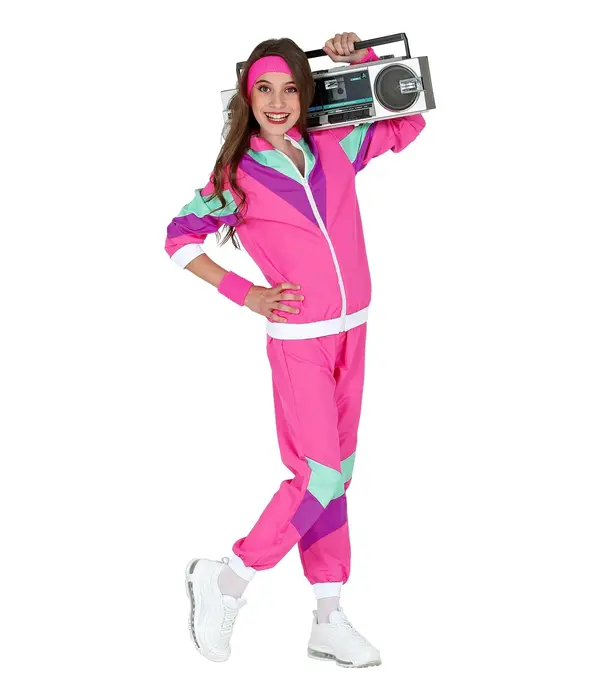 Roze 80's Party Trainingspak Kind