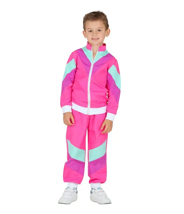 Roze 80's Party Trainingspak Kind