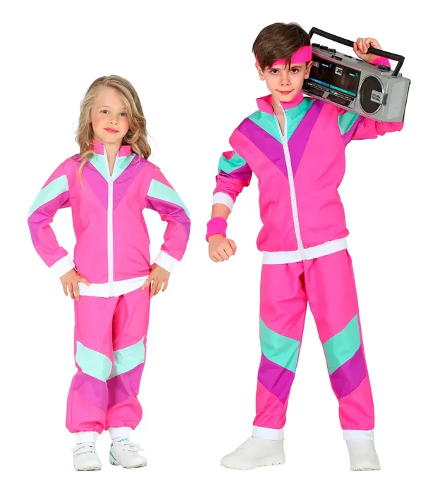 Roze 80's Party Trainingspak Kind